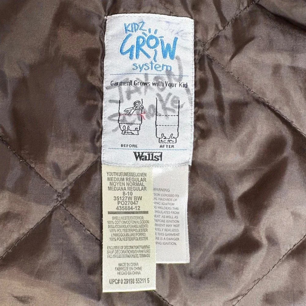 Walls Kidz Grow Canvas Detroit Jacket Youth M 8-10 Brown Gorpcore Workwear VTG